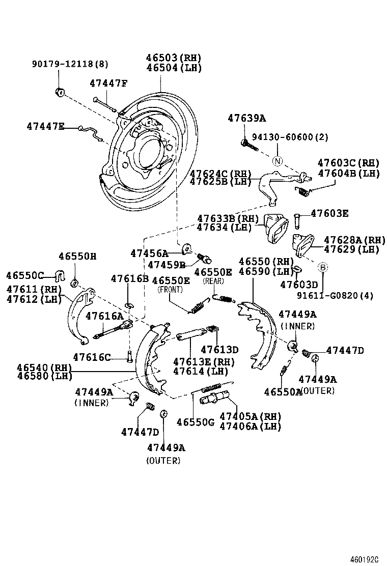46410-60730 CABLE ASSY, PARKING BRAKE, NO.1 product image