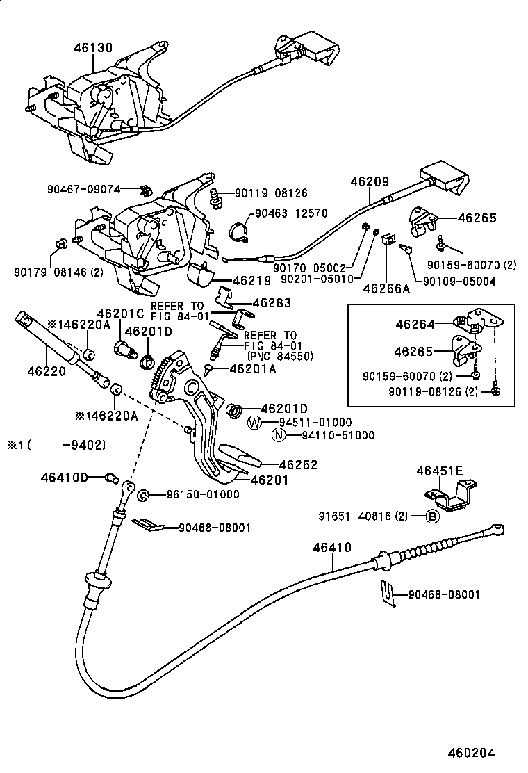 46209-30060 CABLE SUB-ASSY, PARKING BRAKE RELEASE product image