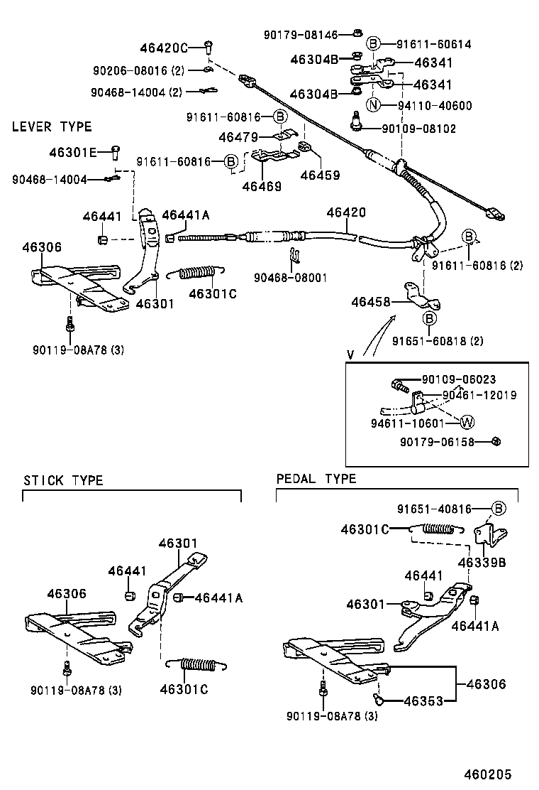 46209-30060 CABLE SUB-ASSY, PARKING BRAKE RELEASE product image