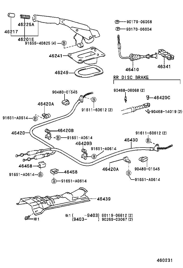 46430-16150 CABLE ASSY, PARKING BRAKE, NO.3 product image