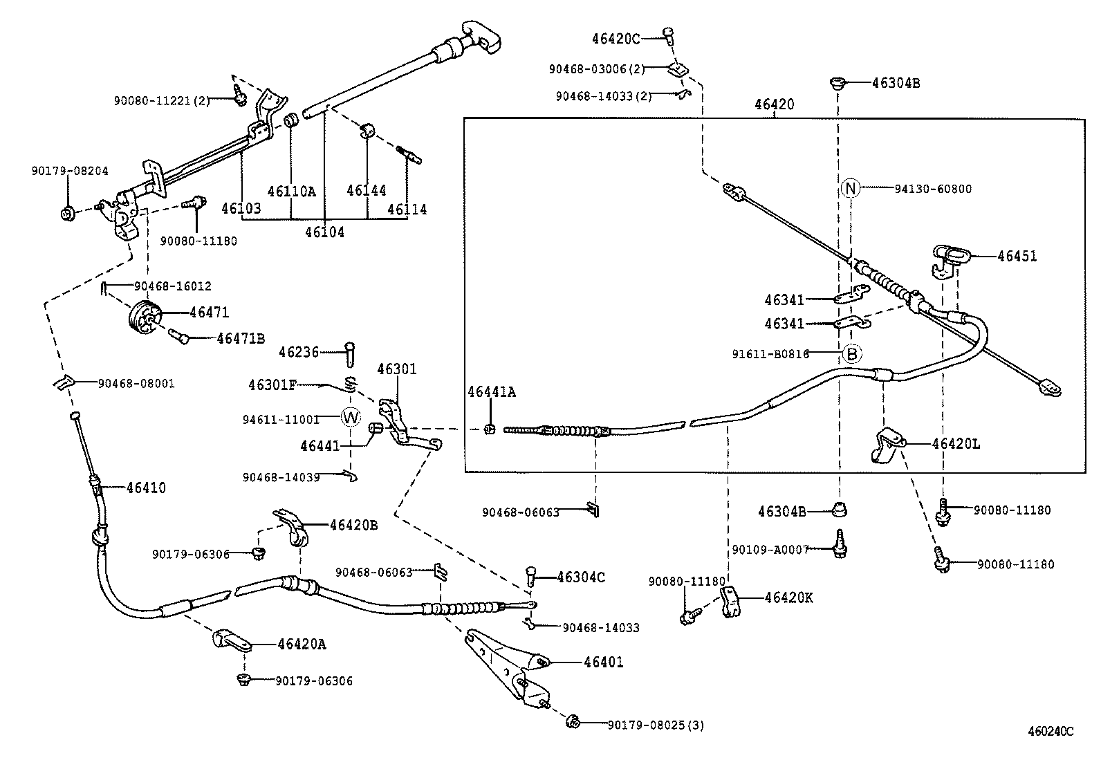 46451-34011 BRACKET, CABLE SUPPORT product image