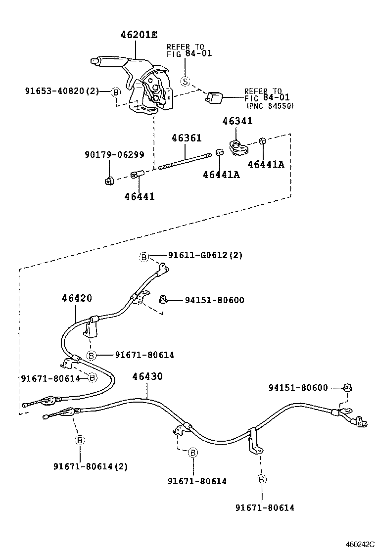 46420-52020 CABLE ASSY, PARKING BRAKE, NO.2 product image