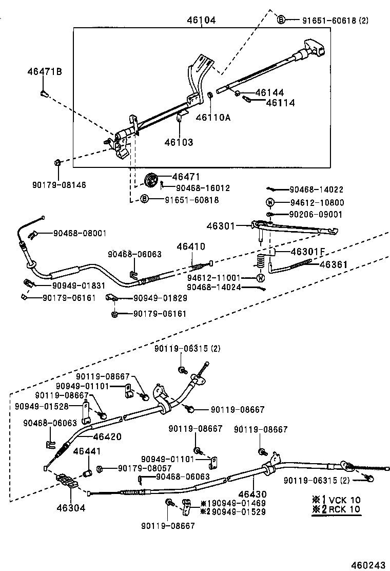 46420-34010 CABLE ASSY, PARKING BRAKE, NO.2 product image