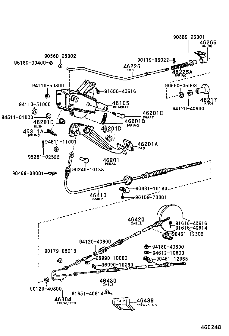 46201-20040 PEDAL SUB-ASSY, PARKING BRAKE product image