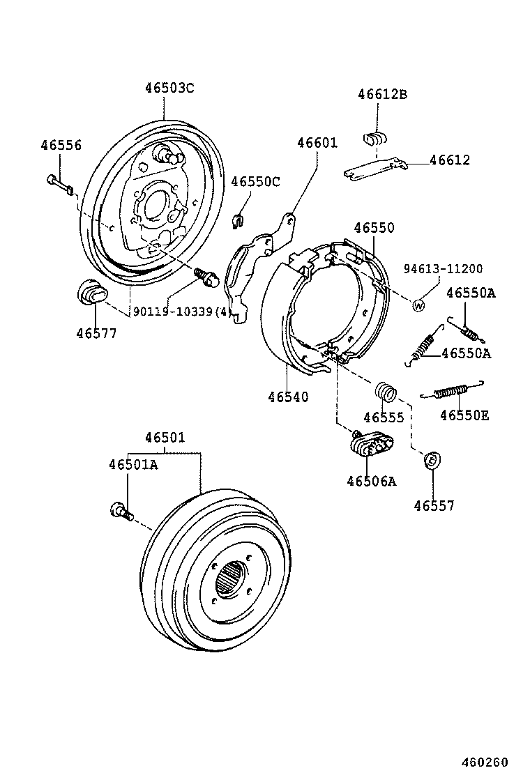 46430-37840 CABLE ASSY, PARKING BRAKE, NO.3 product image