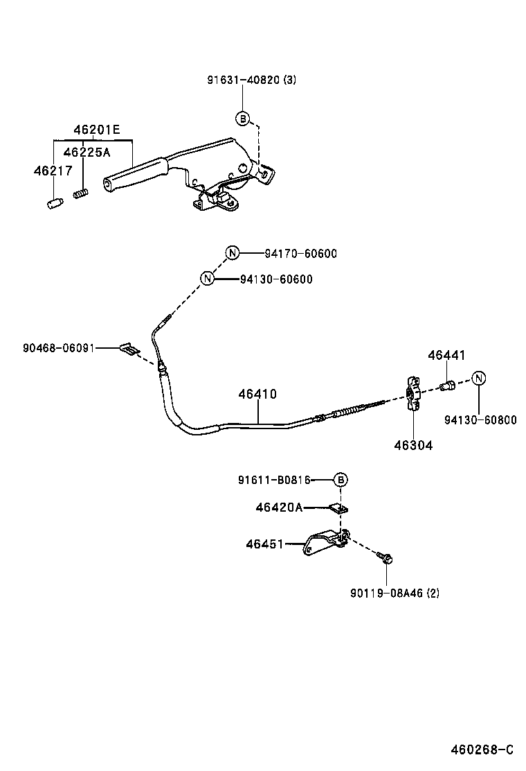 46451-27130 BRACKET, CABLE SUPPORT product image