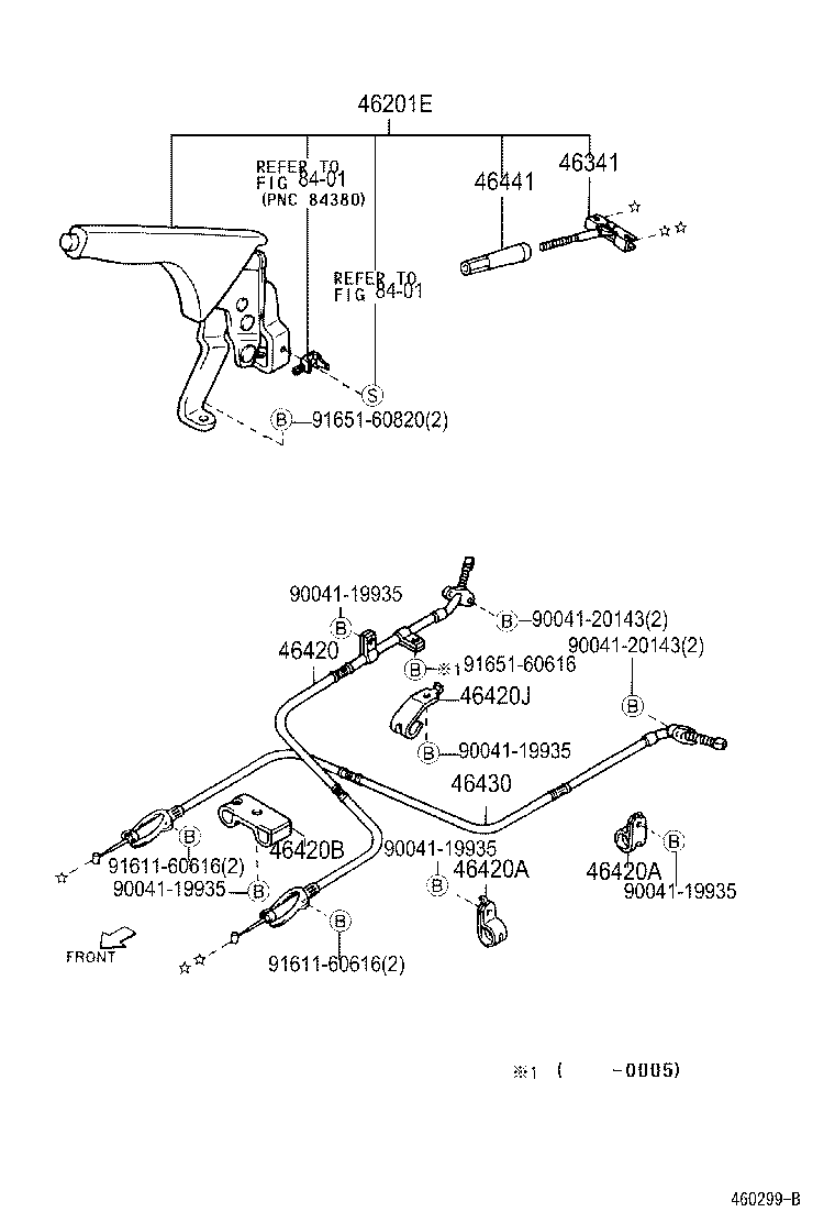 46430-87402 CABLE ASSY, PARKING BRAKE, NO.3 product image