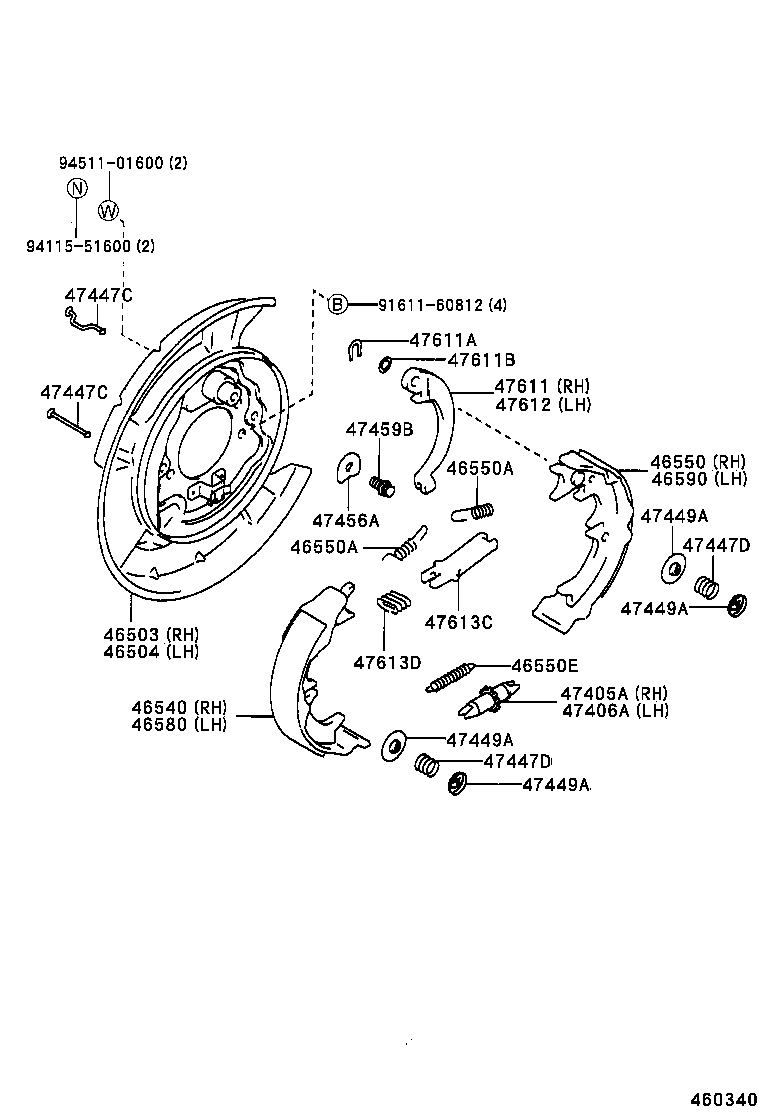 46104-30110 HANDLE SUB-ASSY, PARKING BRAKE CONTROL product image