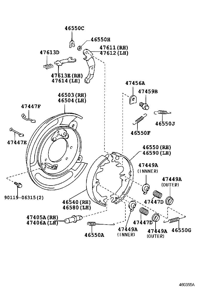 46410-34100 CABLE ASSY, PARKING BRAKE, NO.1 product image
