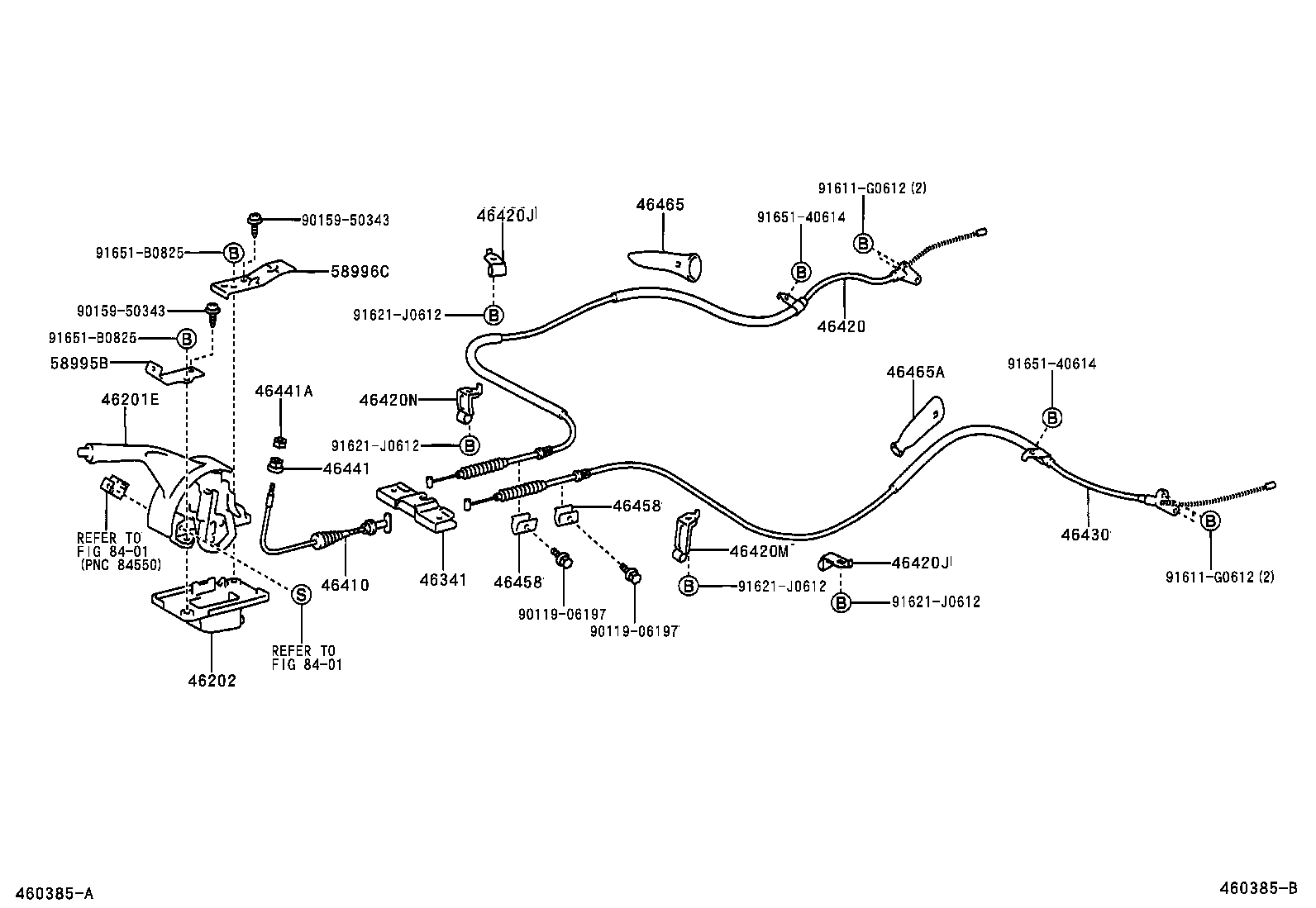 46465-44020 GUIDE, PARKING BRAKE CABLE, LH product image
