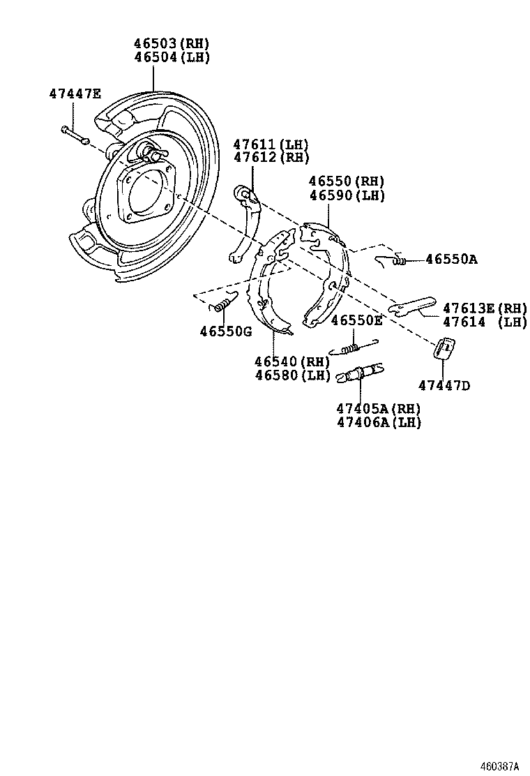 46504-02010 PLATE SUB-ASSY, PARKING BRAKE, LH product image