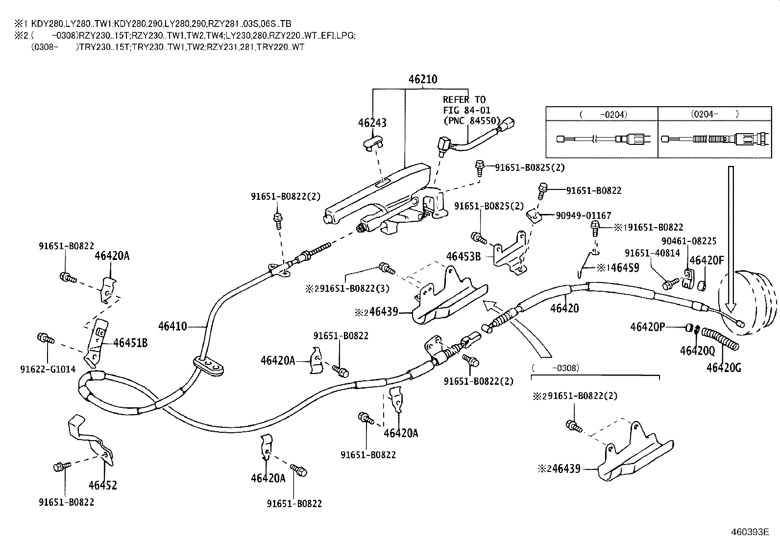 46408-25010 INSULATOR, PARKING BRAKE CABLE HEAT product image