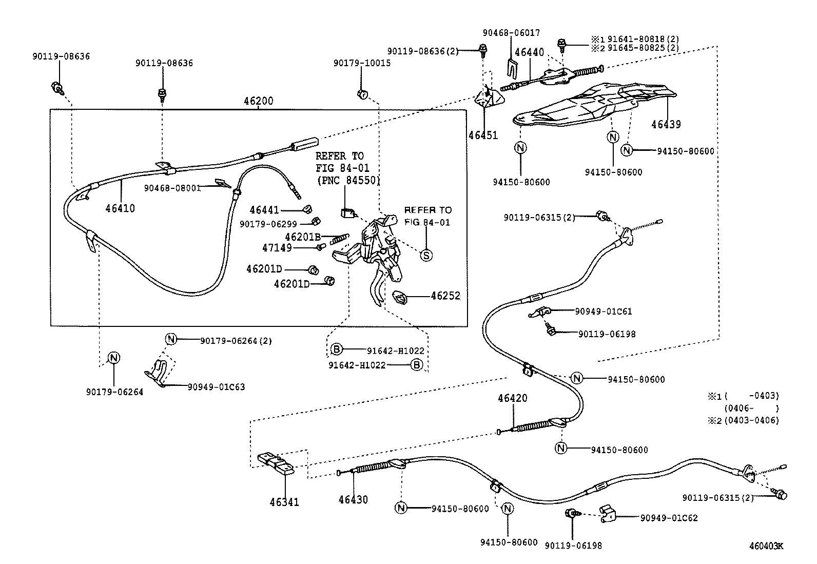46420-33100 CABLE ASSY, PARKING BRAKE, NO.2 product image