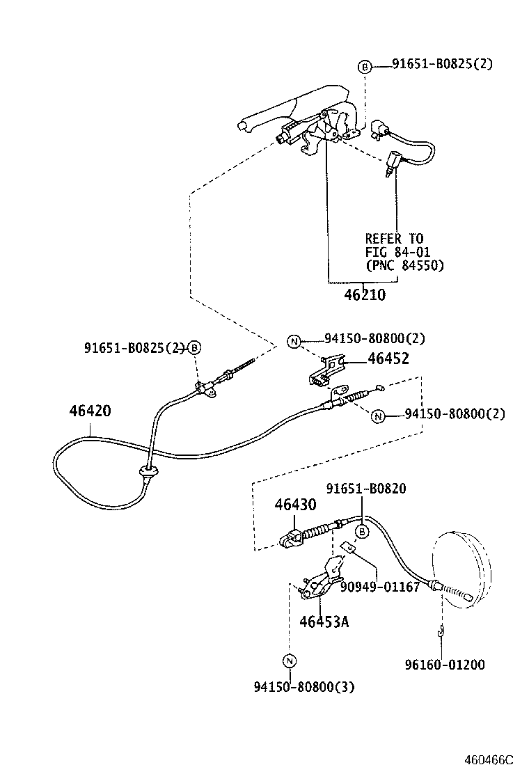 46420-37162 CABLE ASSY, PARKING BRAKE, NO.2 product image