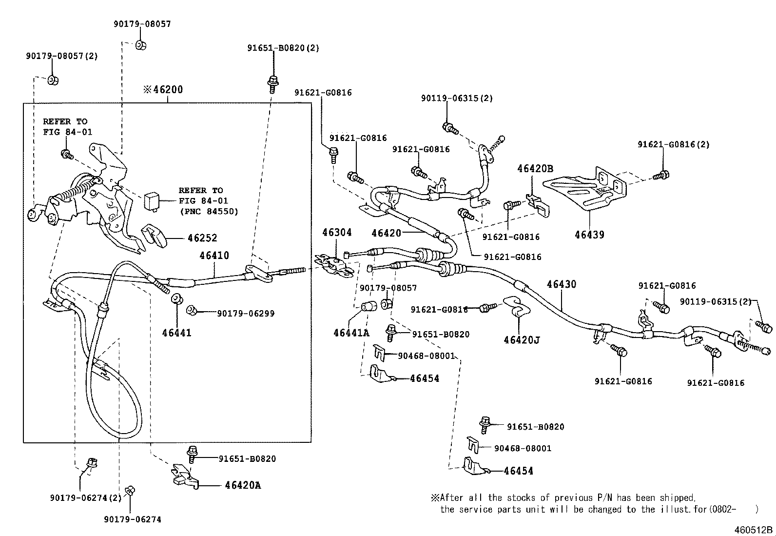 46420-35760 CABLE ASSY, PARKING BRAKE, NO.2 product image