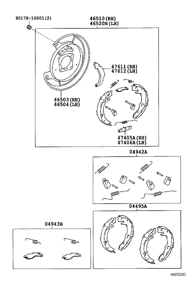 46504-05010 PLATE SUB-ASSY, PARKING BRAKE, LH product image