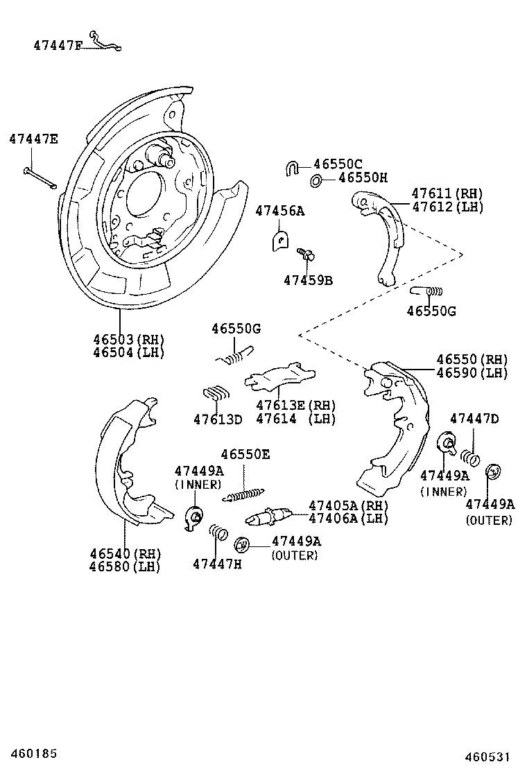 46451-48100 BRACKET, PARKING BRAKE CABLE SUPPORT product image