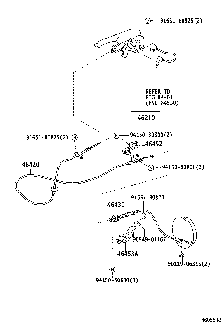 46420-37162 CABLE ASSY, PARKING BRAKE, NO.2 product image