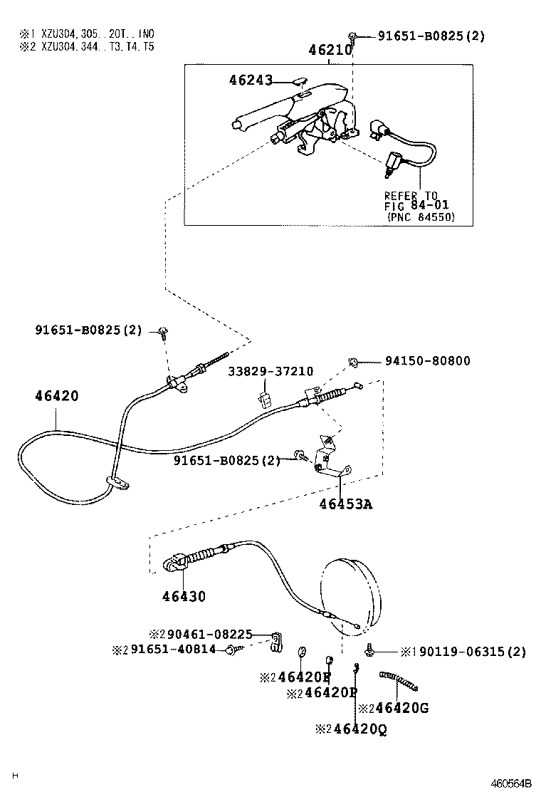 46452-37030 BRACKET, PARKING BRAKE CABLE SUPPORT, NO.2 product image