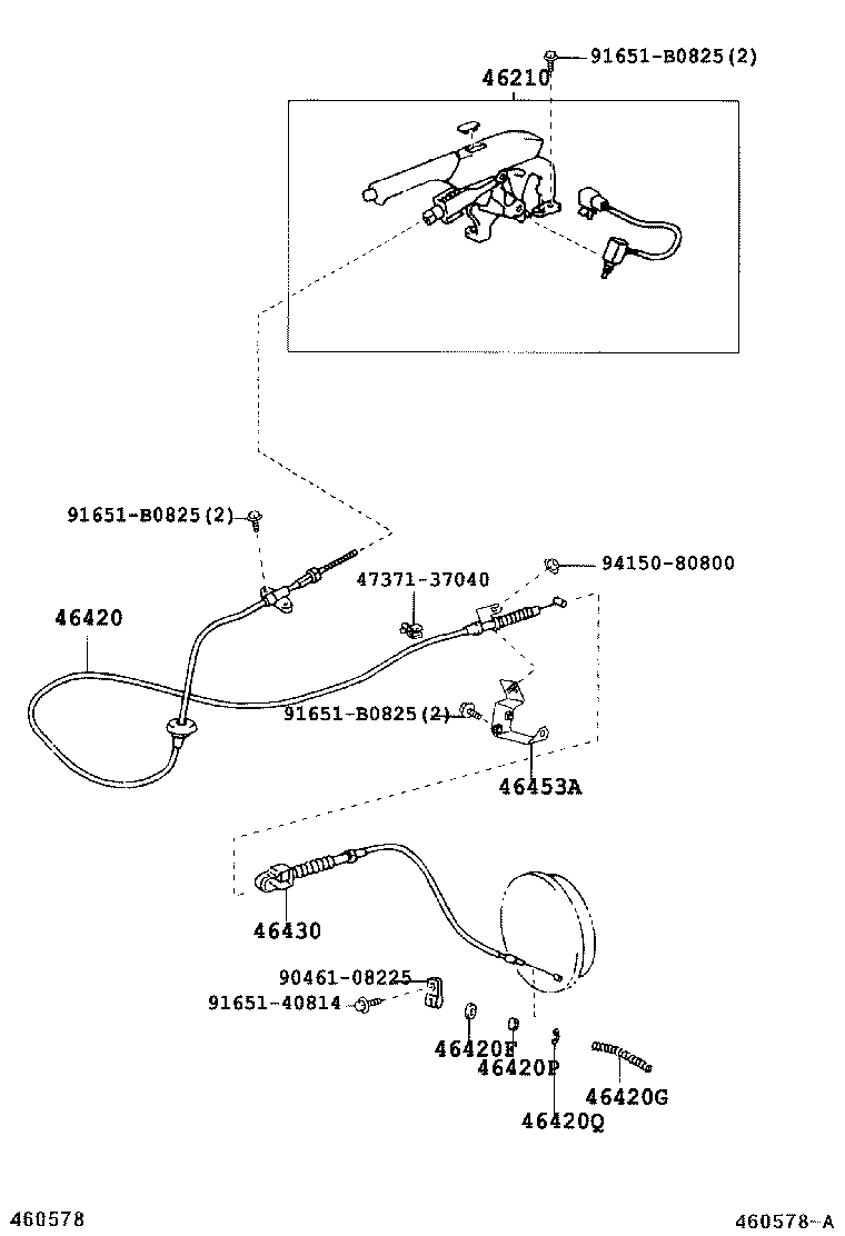 46420-37162 CABLE ASSY, PARKING BRAKE, NO.2 product image