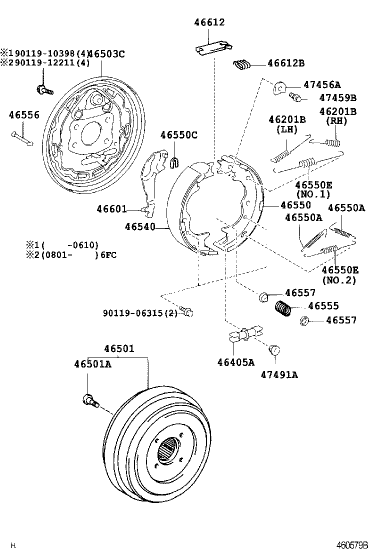 46430-37660 CABLE ASSY, PARKING BRAKE, NO.3 product image