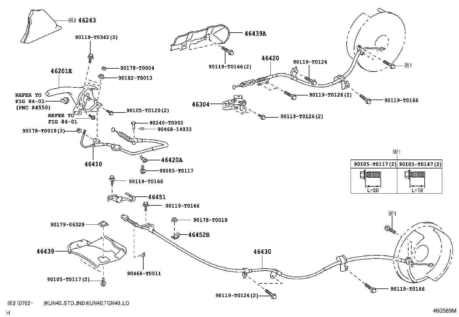 46439-0K020 INSULATOR, PARKING BRAKE CABLE HEAT, NO.2 product image