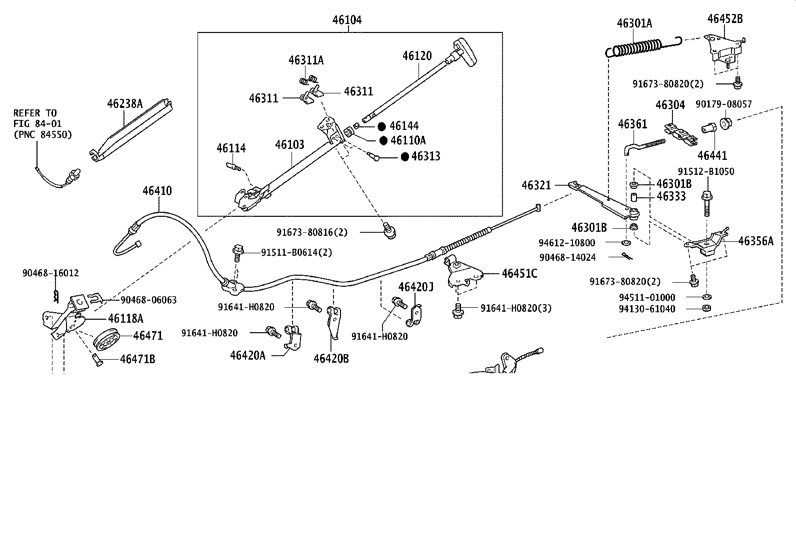 46430-26440 CABLE ASSY, PARKING BRAKE, NO.3 product image