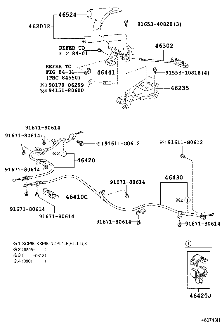 46430-52170 CABLE ASSY, PARKING BRAKE, NO.3 product image