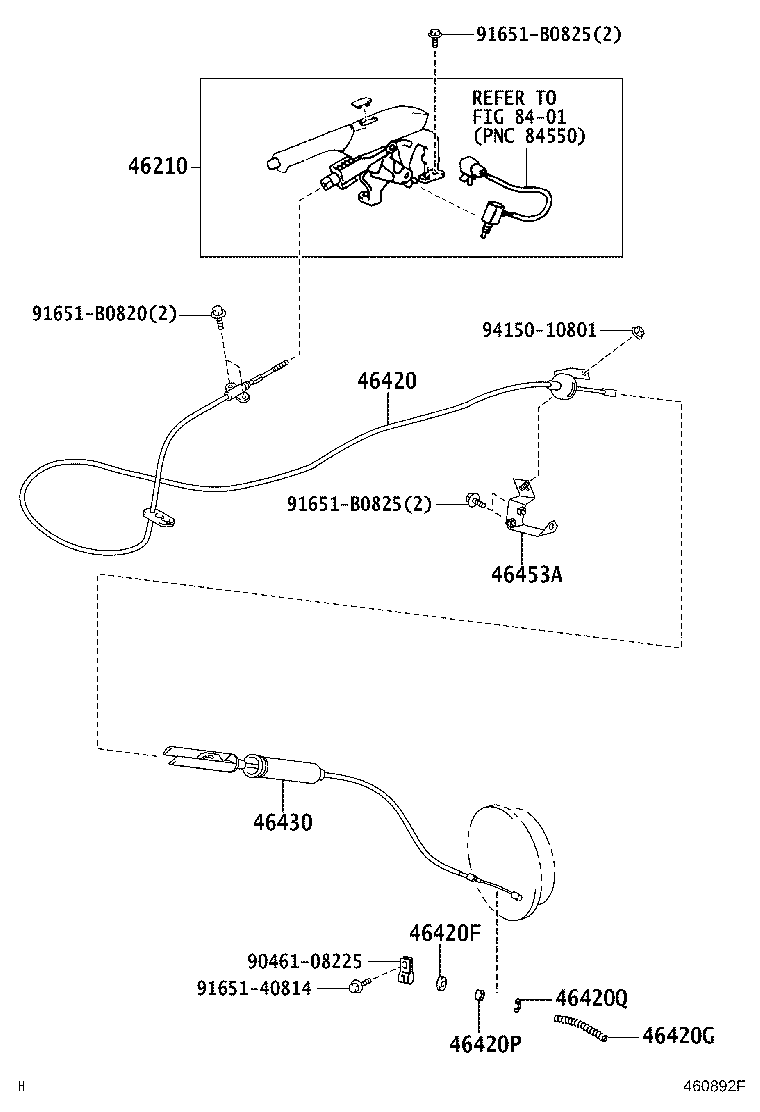 46420-37162 CABLE ASSY, PARKING BRAKE, NO.2 product image