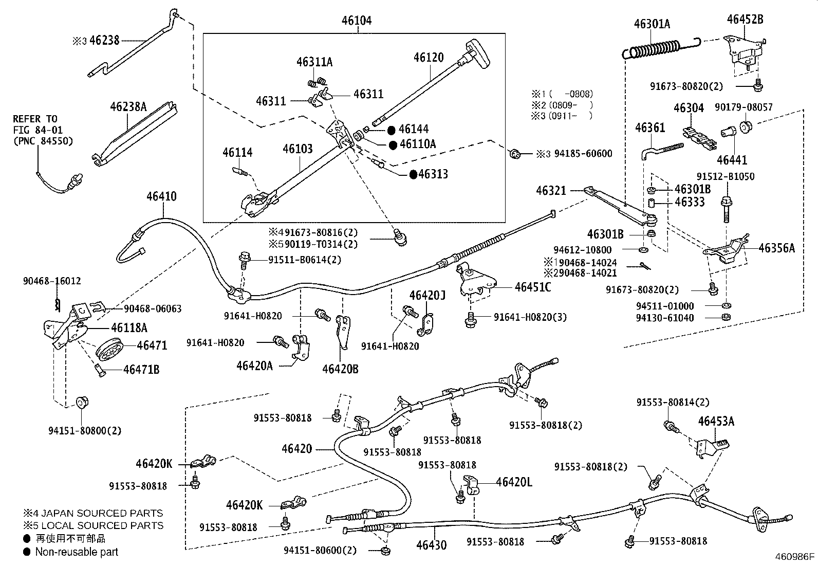 46430-26440 CABLE ASSY, PARKING BRAKE, NO.3 product image