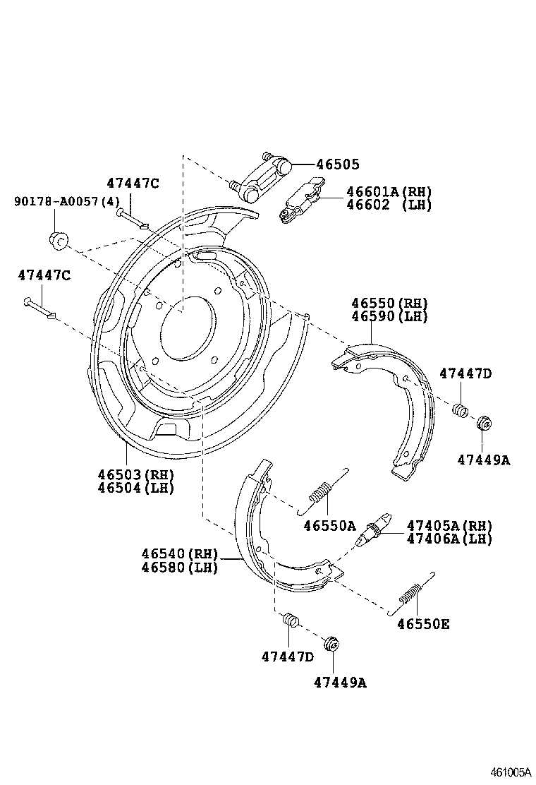 46410-0C010 CABLE ASSY, PARKING BRAKE, NO.1 product image