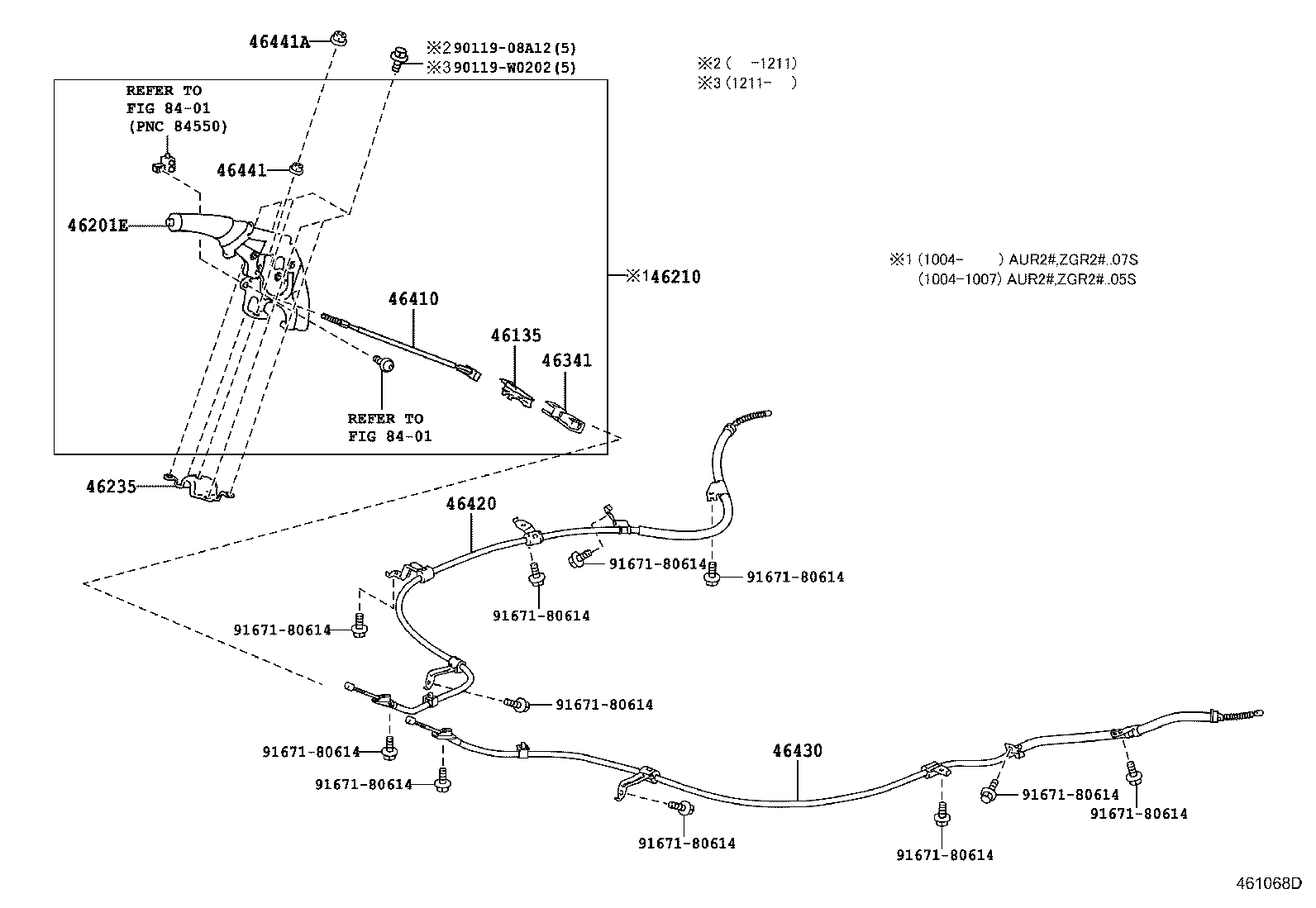 46410-0F020 CABLE ASSY, PARKING BRAKE, NO.1 product image