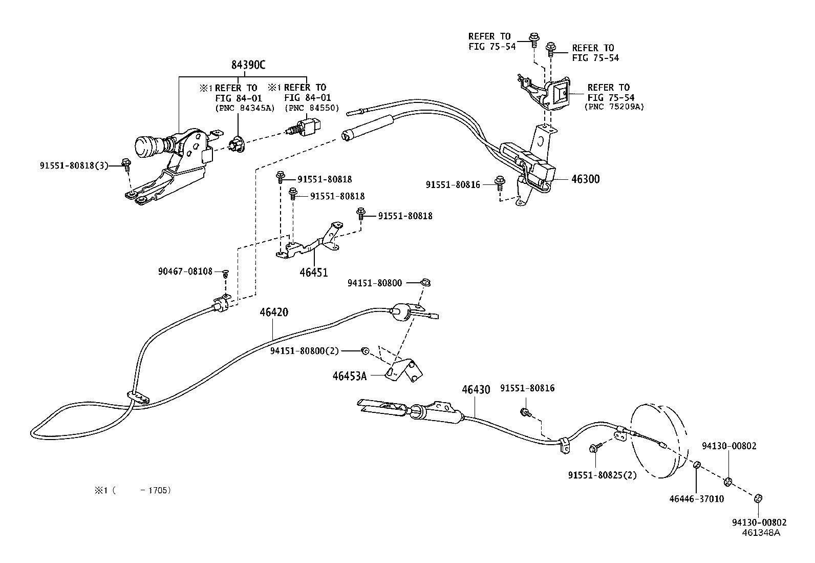 46430-37F00 CABLE ASSY, PARKING BRAKE, NO.3 product image