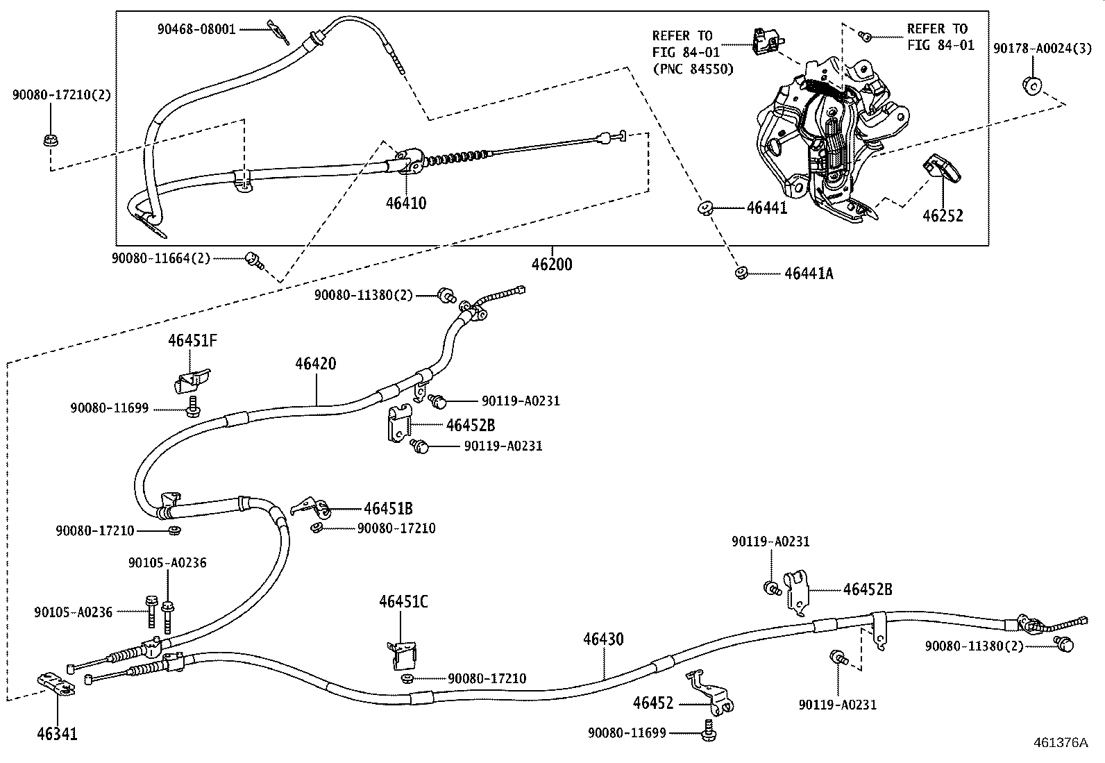 46451-0E100 BRACKET, CABLE SUPPORT product image