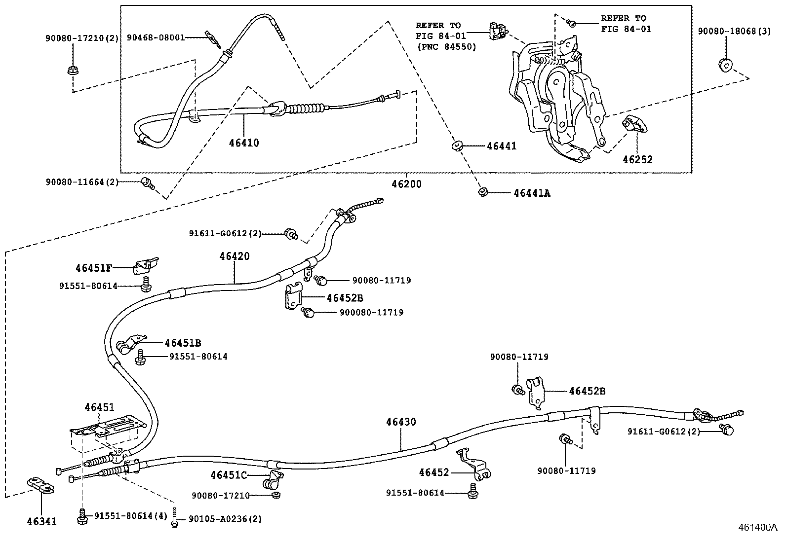 46451-0E010 BRACKET, CABLE SUPPORT product image