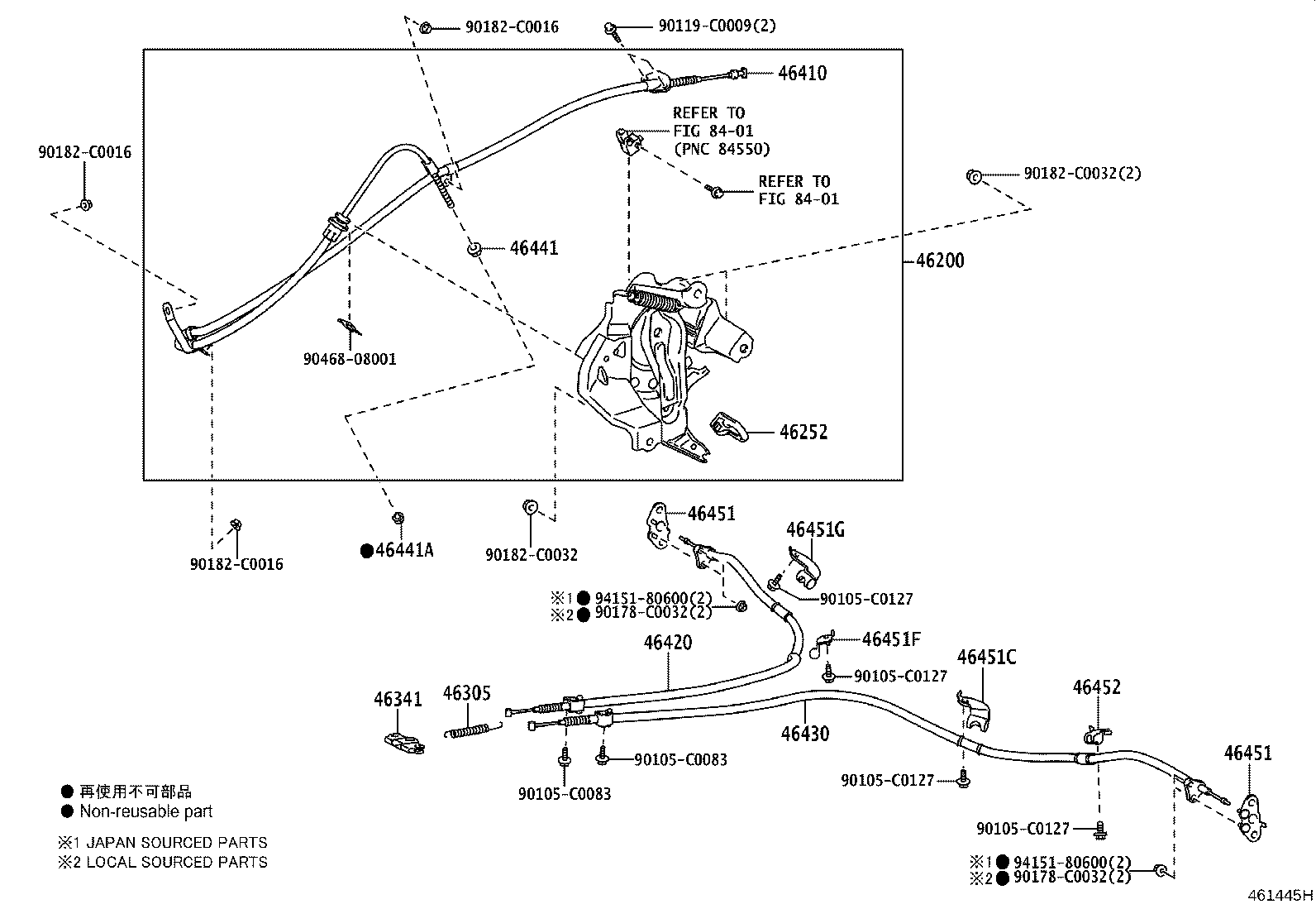 46420-0N010 CABLE ASSY, PARKING BRAKE, NO.2 product image