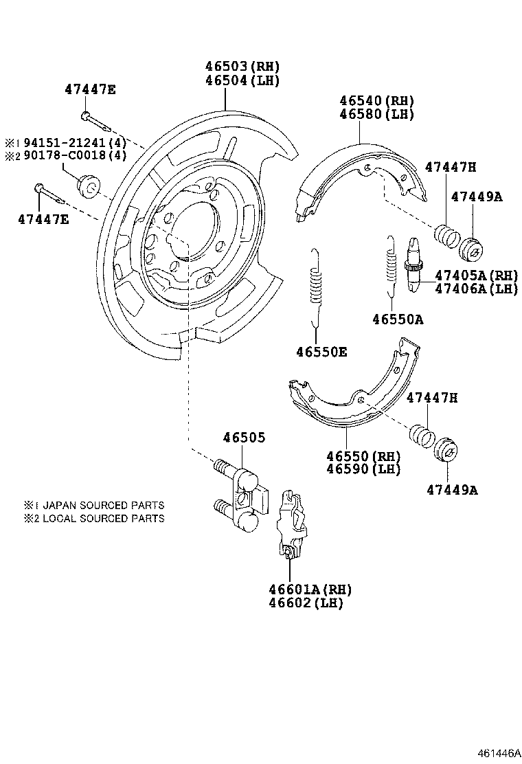 46420-0N010 CABLE ASSY, PARKING BRAKE, NO.2 product image