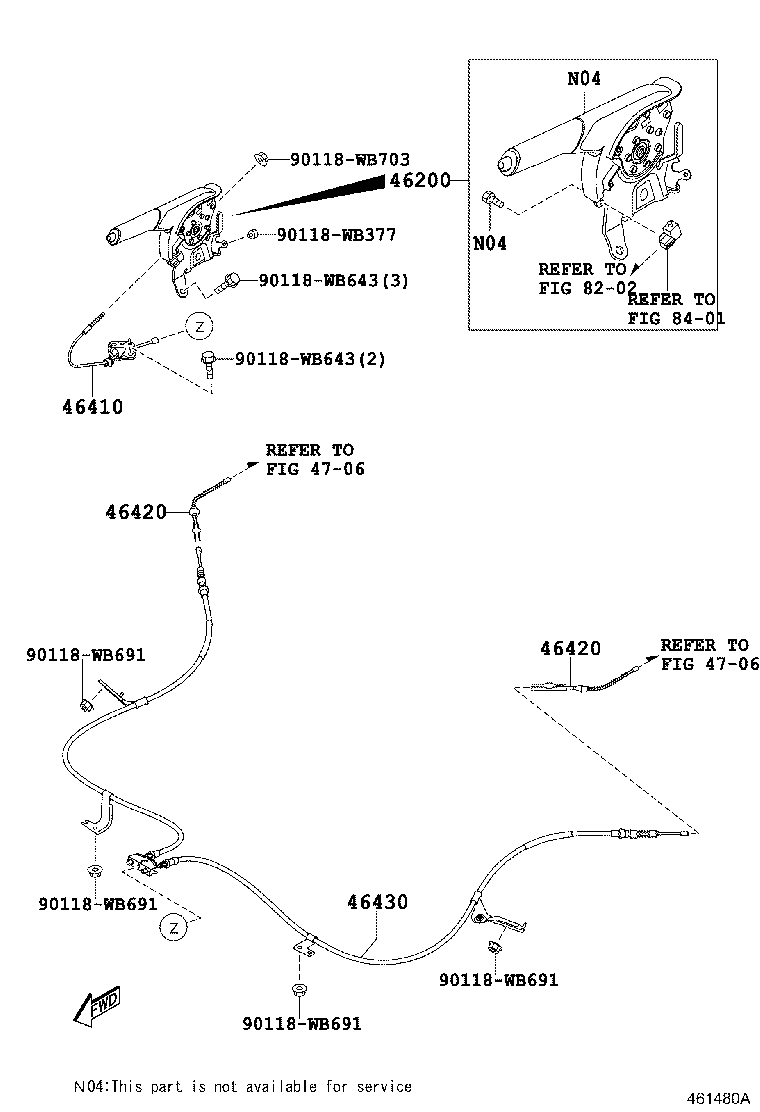 46201-WB001 PEDAL ASSY, PARKING BRAKE CONTROL product image