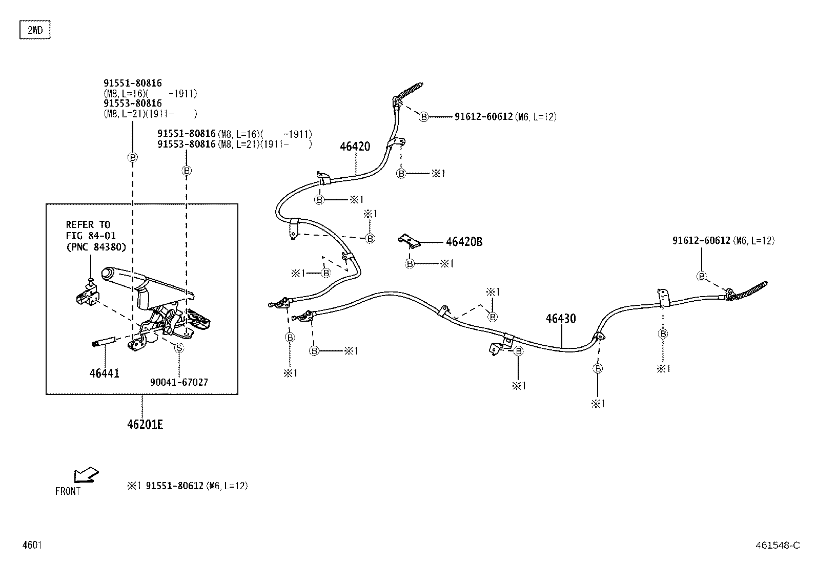46430-B2330 CABLE ASSY, PARKING BRAKE, NO.3 product image