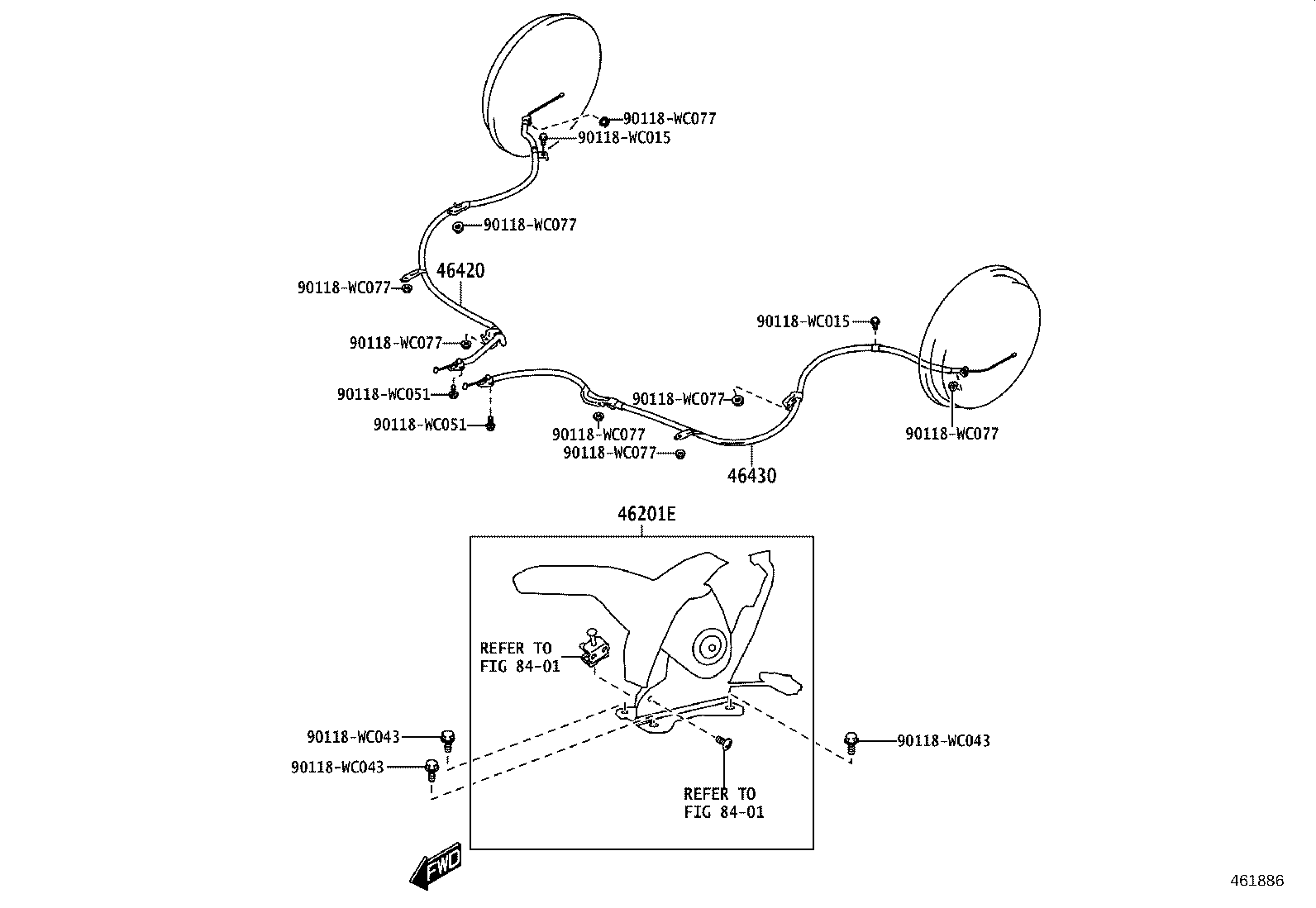 46210-WC012 LEVER SUB-ASSY, PARKING BRAKE product image