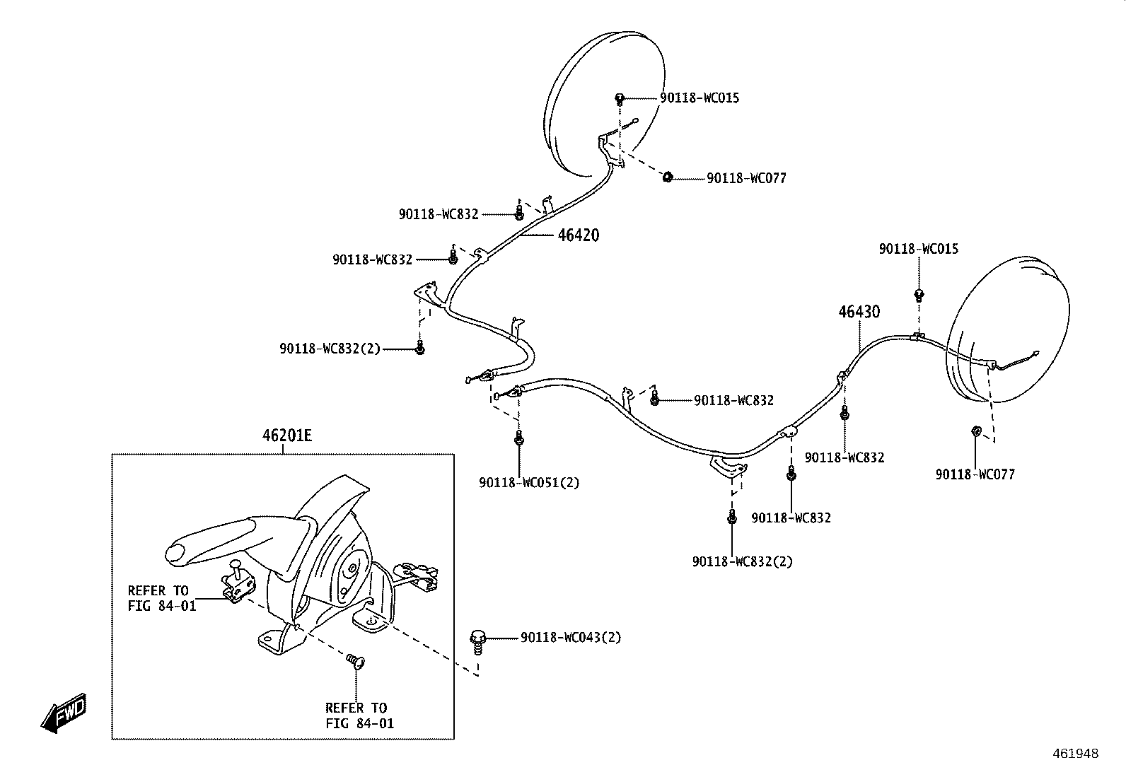 46210-WC010 LEVER SUB-ASSY, PARKING BRAKE product image