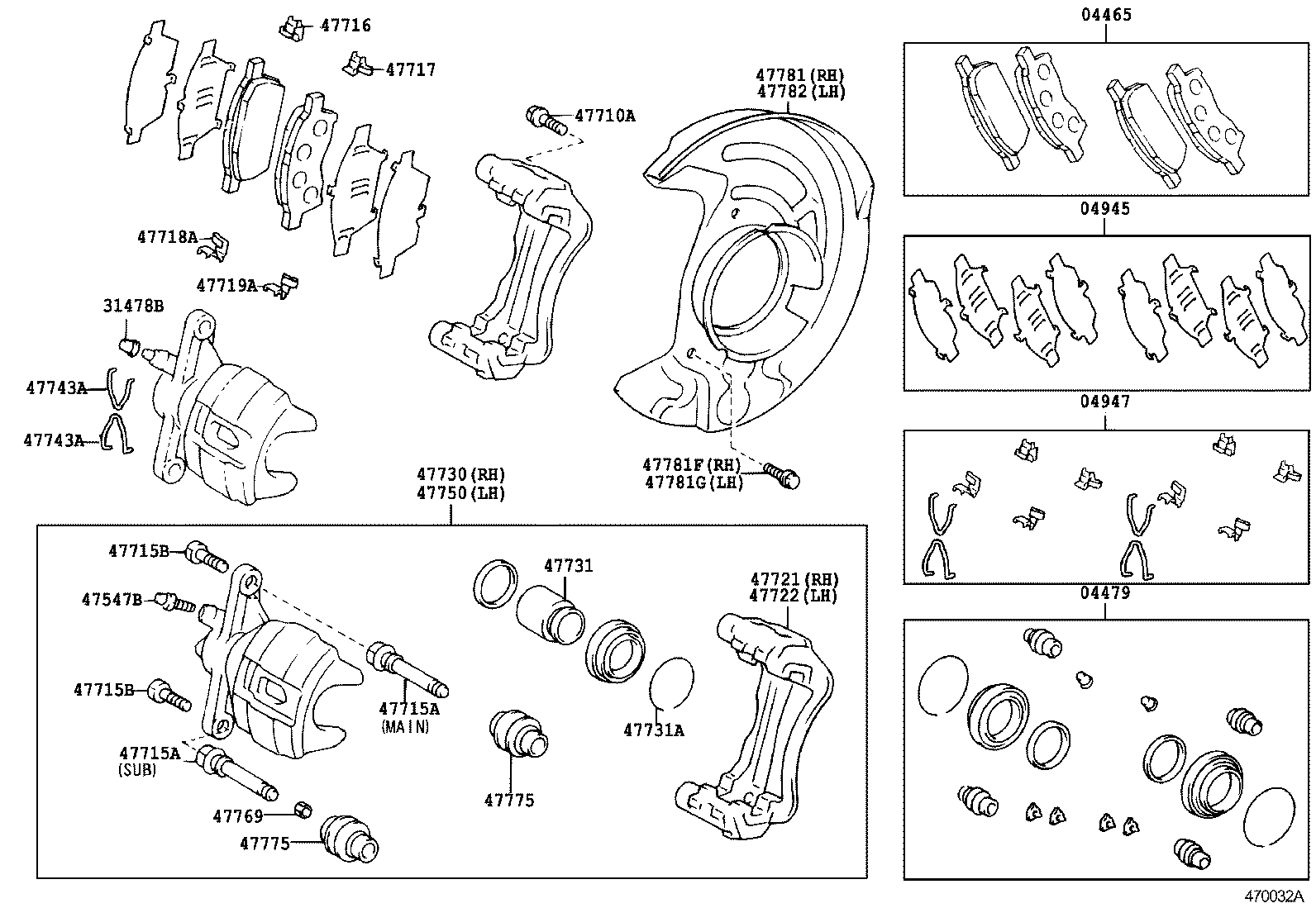 04465-44030 PAD KIT, DISC BRAKE, FRONT product image