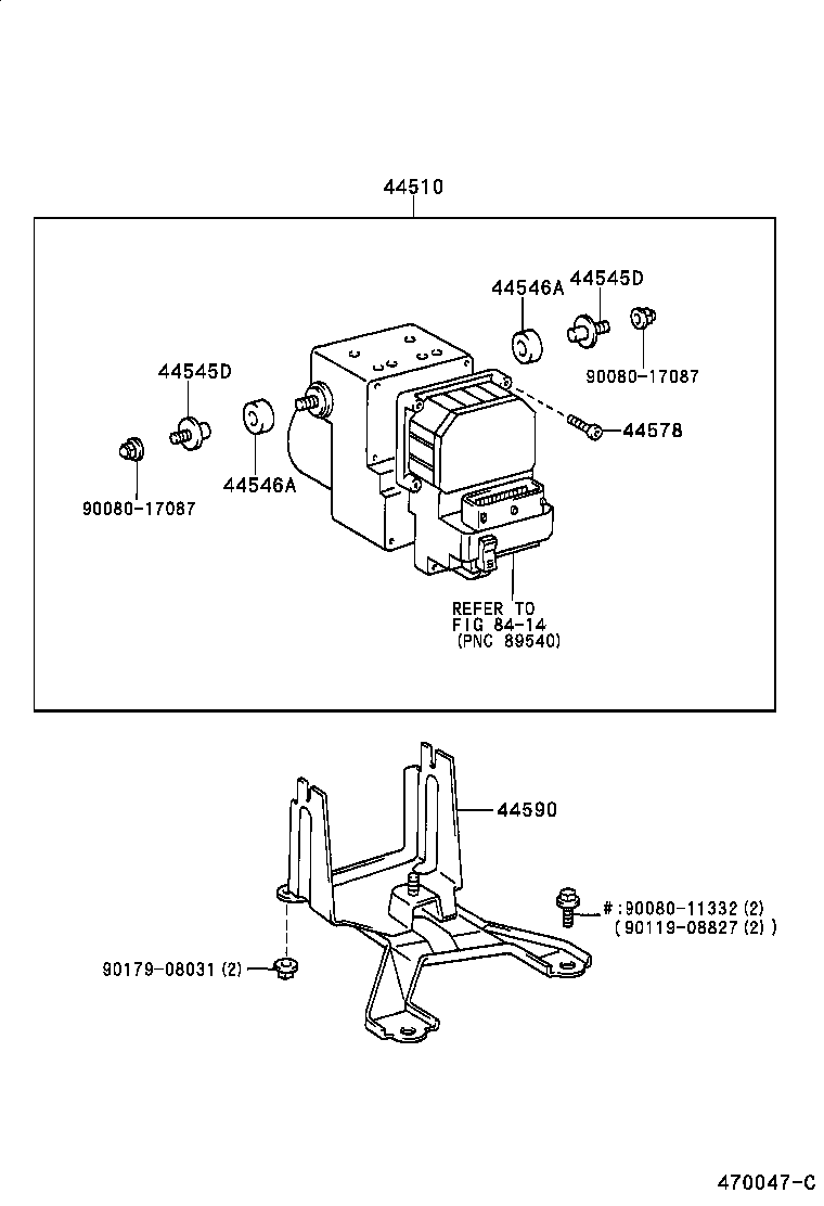 44546-06020 CUSHION, BRAKE ACTUATOR BOLT product image
