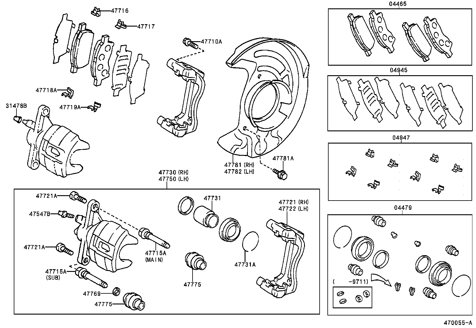 04465-20130 PAD KIT, DISC BRAKE, FRONT product image
