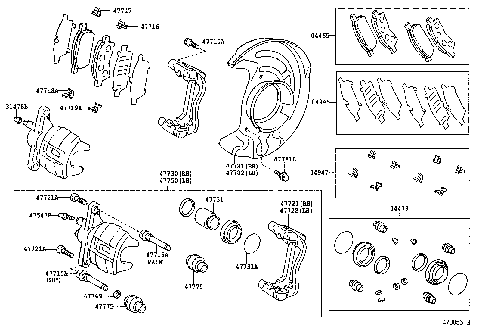 04465-20470 PAD KIT, DISC BRAKE, FRONT product image