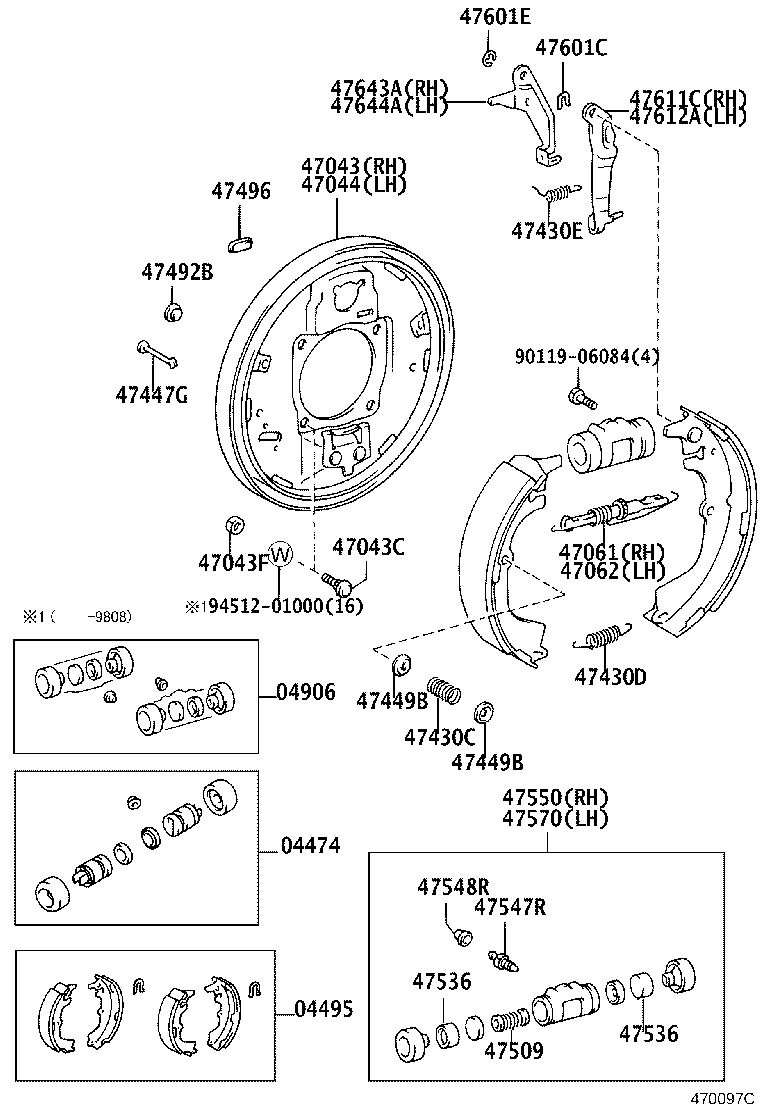 47044-26140 PLATE SUB-ASSY, BRAKE BACKING, REAR LH product image