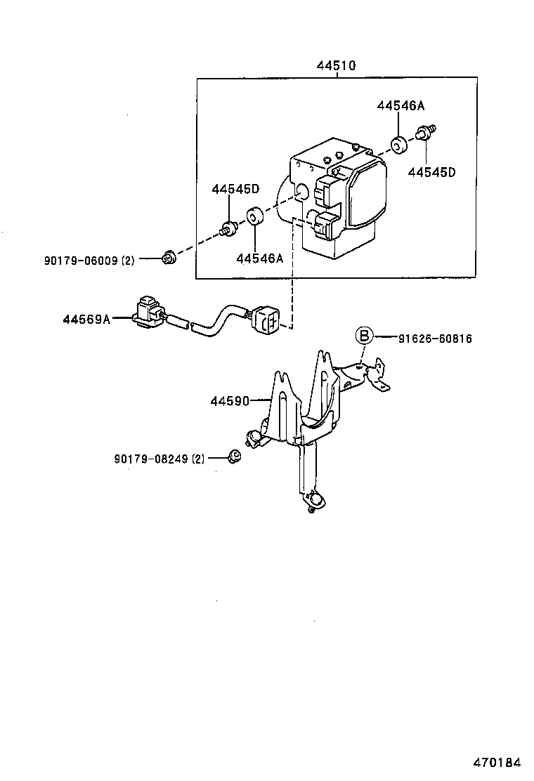 44590-22040 BRACKET ASSY, BRAKE ACTUATOR product image