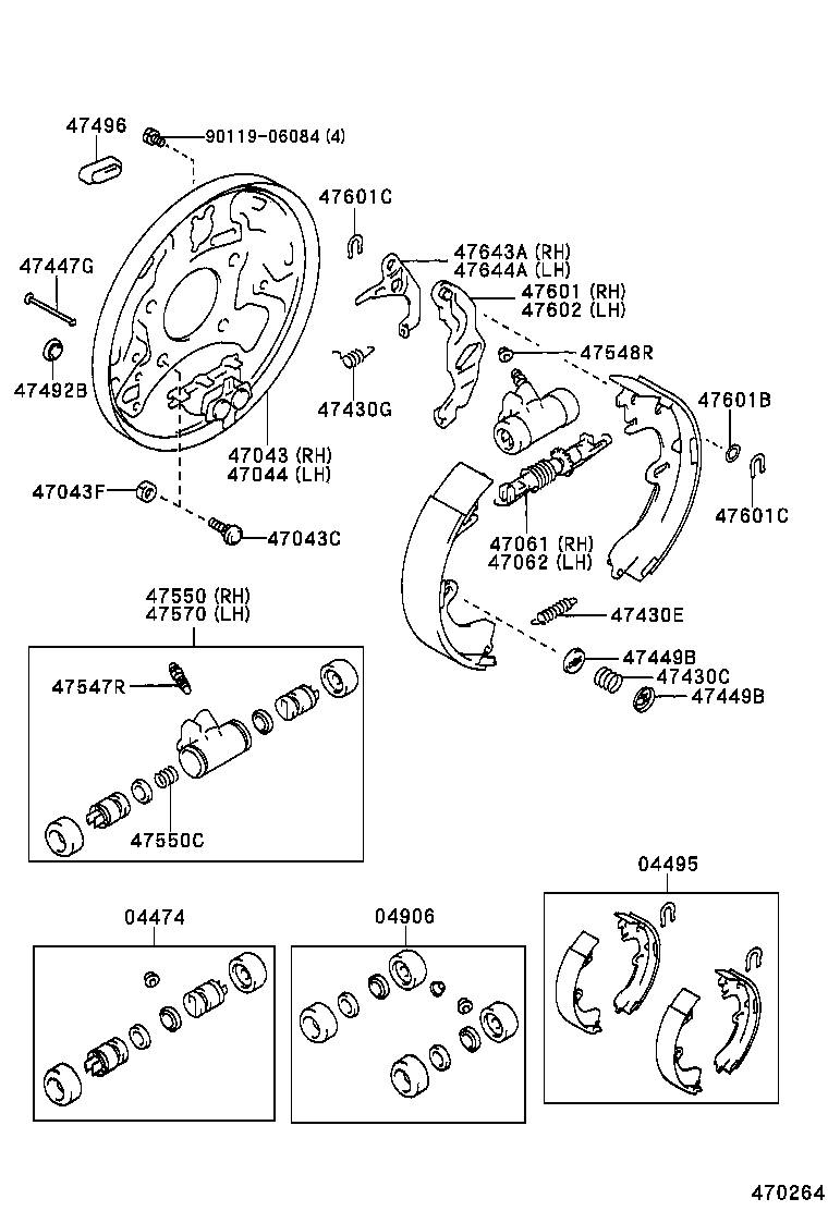 04497-12130 SHOE KIT, REAR BRAKE product image