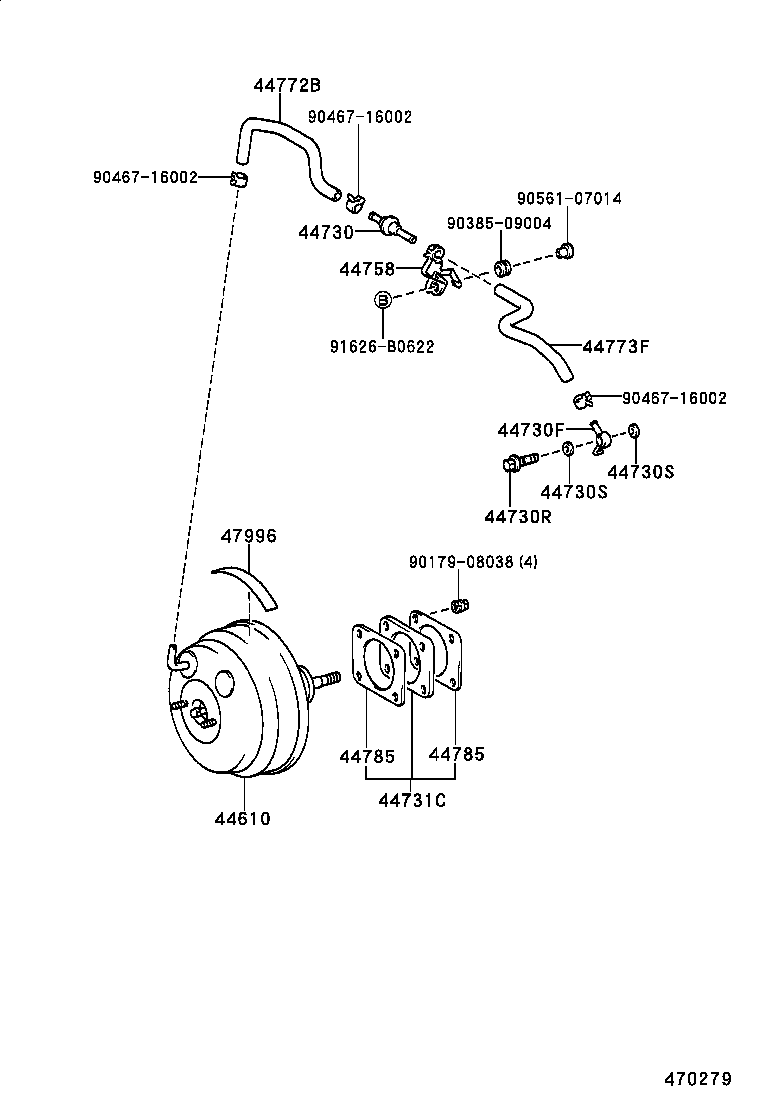 44610-50180 BOOSTER ASSY, BRAKE product image