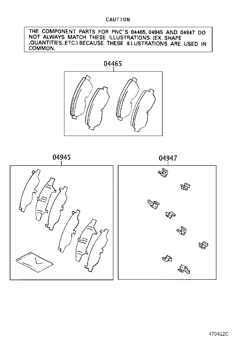 04465-42010 PAD KIT, DISC BRAKE, FRONT product image